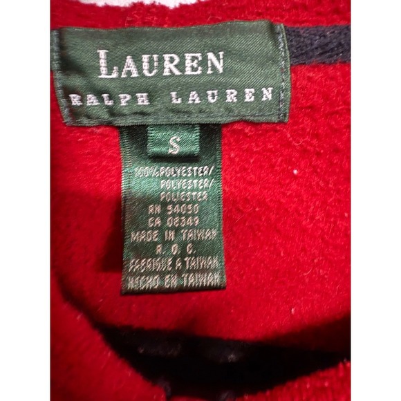 Lauren Ralph Lauren Vintage Red Hooded Pullover Sweatshirt Women's Size Small - Picture 6 of 6